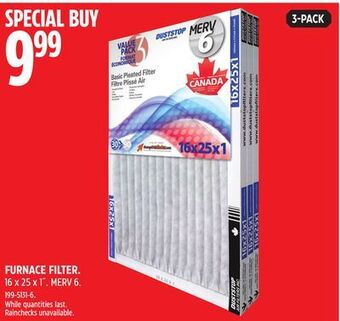 Canadian Tire Duststop furnace filter offer