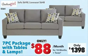 Surplus Furniture Cardinagirl 7 pc package with tables & lamps | sofa | loveseat offer
