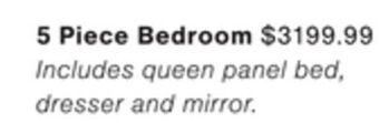 Langford 5 piece bedroom