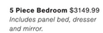 Ashley Furniture 5 piece bedroom offer
