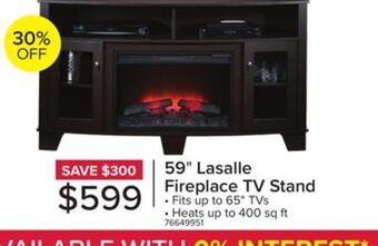 Leon's Lasalle fireplace tv credenza - espresso offer