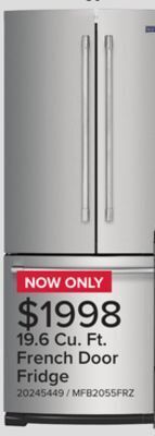 Leon's Maytag stainless steel french door refrigerator (19.6 cu. ft.) - mfb2055frz offer