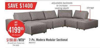 The Brick Modera 7-piece linen-look fabric modular sectional with 1 console - grey offer