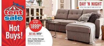The Brick Carter 2-piece linen-look fabric right-facing sleeper sectional - solis grey offer