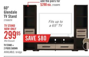The Brick Glendale 60" tv stand rustic offer