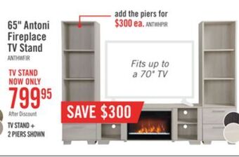 The Brick Antoni 62 tv stand with crystal ember firebox - grey offer