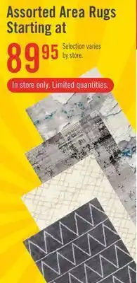 The Brick Assorted area rugs offer