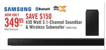 The Brick Samsung 430 w 3.1-channel soundbar with wireless subwoofer - hw-b650/zc offer