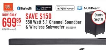 The Brick Jbl 5.1 channel 4k ultra hd soundbar with multibeam technology - jbl2gbar51imblkam offer