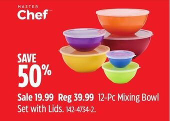 Canadian Tire Master chef 12-pc mixing bowl set with lids offer
