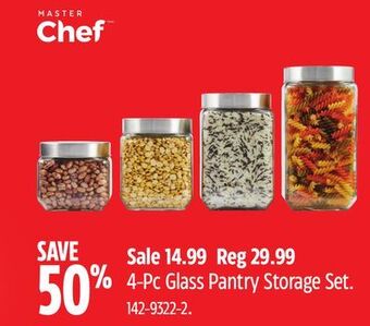 Canadian Tire Master chef 4-pc glass pantry storage set offer