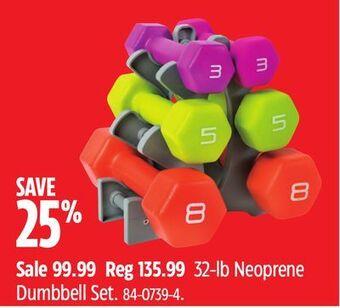 Canadian Tire Cap barbell 32-lb neoprene dumbbell set offer
