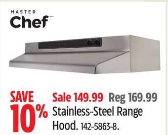 Canadian Tire Master chef stainless-steel range hood offer