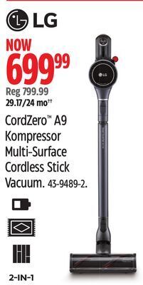 Canadian Tire Lg cordzero a9 kompressor multi-surface cordless stick vacuum offer