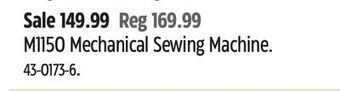Canadian Tire Singer m1150 mechanical sewing machine offer