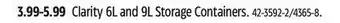 Canadian Tire Type a clarity 6l and 9l storage containers offer