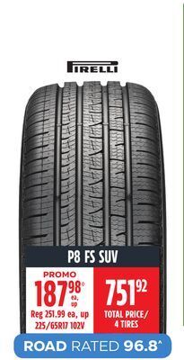 Canadian Tire Pirelli p8 fs suv tires offer