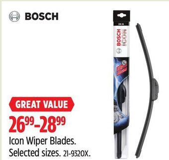 Canadian Tire Bosch icon wiper blades offer