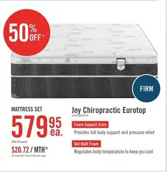 The Brick Springwall chiropractic joy eurotop queen mattress set offer