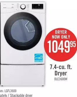 The Brick Lg 7.4-cu. ft. dryer offer