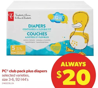 Real Canadian Superstore Pc club pack plus diapers offer