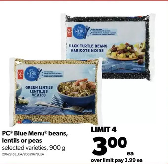 Real Canadian Superstore Pc blue menu beans, lentils or peas offer