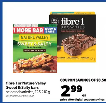 Real Canadian Superstore Fibre 1 or nature valley sweet & salty bars offer