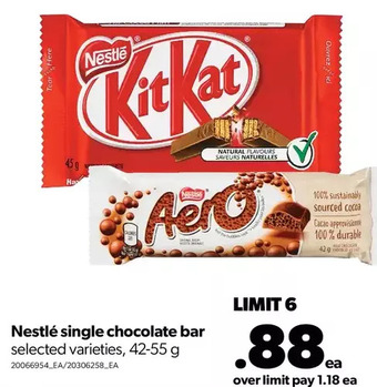 Real Canadian Superstore Nestlé single chocolate bar offer