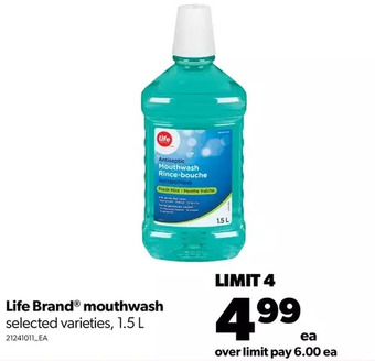 Real Canadian Superstore Life brand mouthwash offer