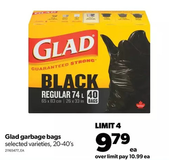Real Canadian Superstore Glad garbage bags offer