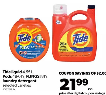 Real Canadian Superstore Tide liquid, pods, flings! laundry detergent offer
