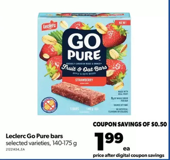 Real Canadian Superstore Leclerc go pure bars offer