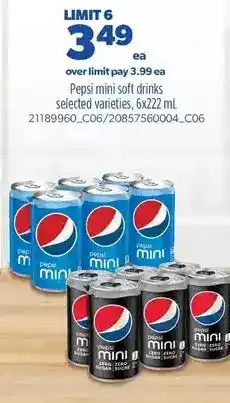 Real Canadian Superstore Pepsi mini soft drinks offer
