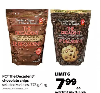 Real Canadian Superstore Pc the decadent chocolate chips offer