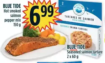 Marché Adonis Blue tide hot smoked salmon pepper mix | blue tide seasoned salmon tartare offer