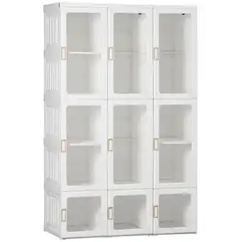 Best Buy Homcom portable wardrobe closet, bedroom armoire, foldable clothes organizer with cube storage, hanging rods, magnet doors, w offer