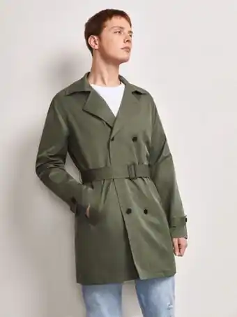 SheIn Men double breasted drop shoulder trench coat without tee offer