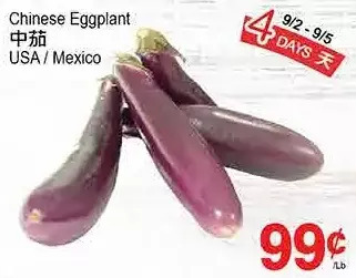 T&T Supermarket Chinese eggplant offer