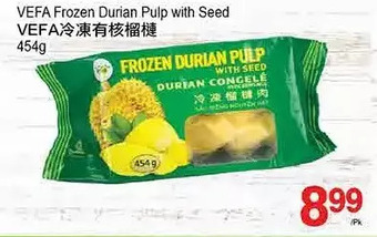 T&T Supermarket Vefa frozen durian pulp with seed offer