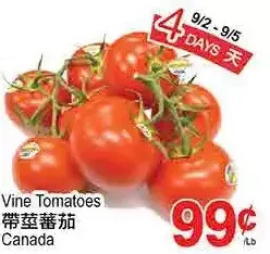 T&T Supermarket Vine tomatoes offer