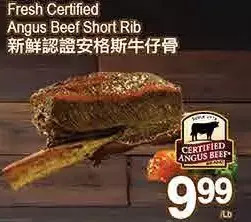 T&T Supermarket Fresh certified angus beef short rib offer