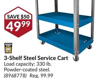 Princess Auto 3-shelf steel service cart offer