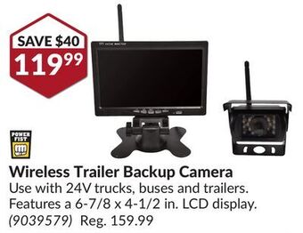 Princess Auto Wireless trailer backup camera offer