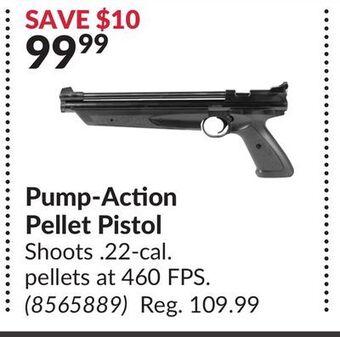 Princess Auto Pump-action pellet pistol offer