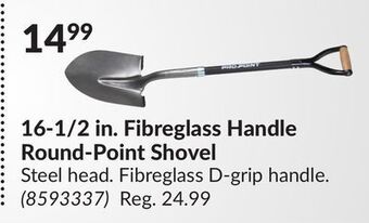 Princess Auto 16-1/2 in. fibreglass handle round-point shovel offer
