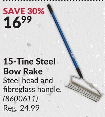Princess Auto 15-tine steel bow rake offer
