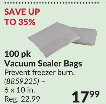 Princess Auto 100 pk vacuum sealer bags offer