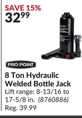 Princess Auto 8 ton hydraulic welded bottle jack offer