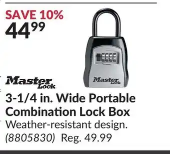 Princess Auto 3-1/4 in. wide portable combination lock box offer