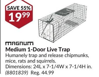 Princess Auto Medium 1-door live trap offer